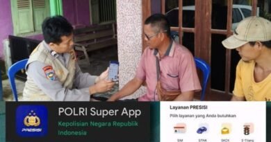 Mudahkan Masyarakat, Polres Lampung Tengah Dan Polsek Jajaran Polda Lampung Lakukan Sosialisasi Aplikasi Polri Super App