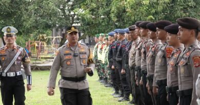 Polres Lampung Tengah Laksanakan Apel Gelar Pasukan Operasi Keselamatan Krakatau 2023